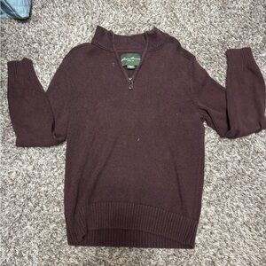 Brown Quarter-Zip Sweater
